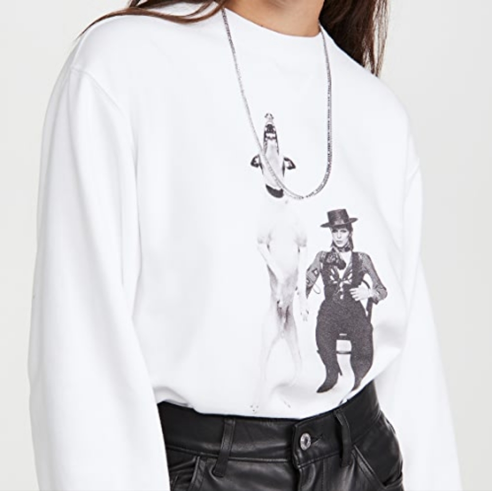 Anine Bing White Crew Neck Sweater